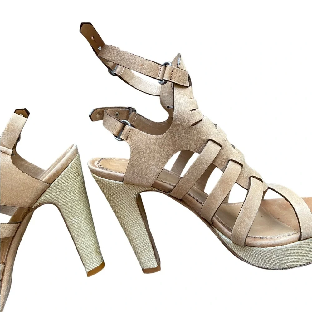 rag & bone beige ankle heels sandals